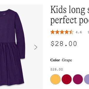 Primary kids Long Sleeve perfect pocket Dress size 10 cotton twirl comfy vguc